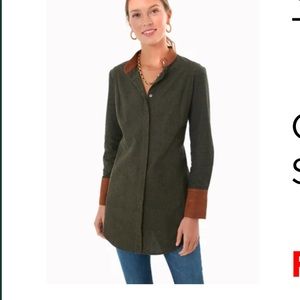 Tuckernuck Olive Green Tunic with Brown Trim